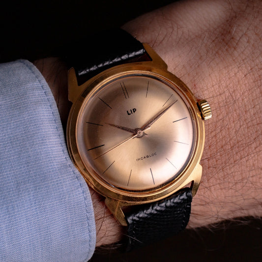 LIP R23 Montre Vintage Mécanique Plaqué Or - 1960
