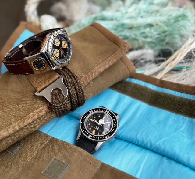 Marmotte Vintage Militaire Bleue | 5 Montres SEB LA MARMOTTE