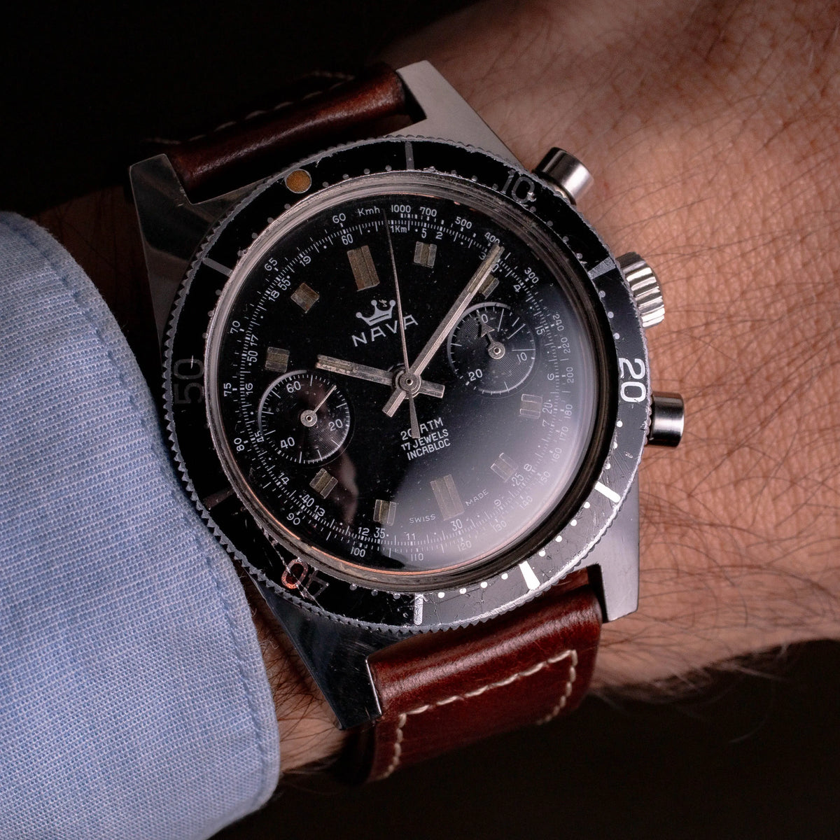 NAVA Skin Diver Chronographe 20 ATM - Landeron 248