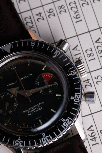 NIVADA GRENCHEN Chronomaster Aviator Sea Diver - 1581 M 8222