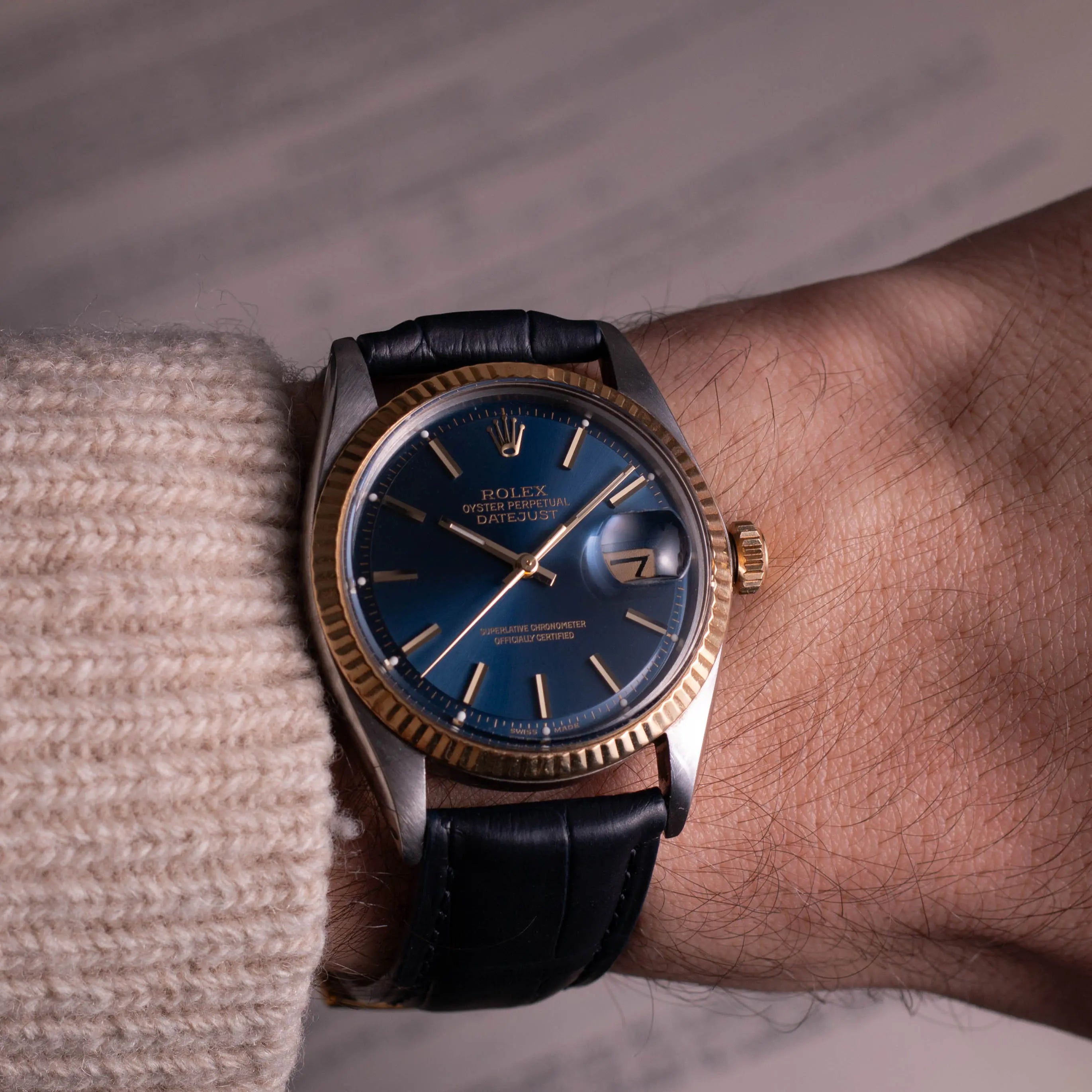 ROLEX Oyster Perpetual Datejust 1601 BlueDial- 1965 - DropAndWatch