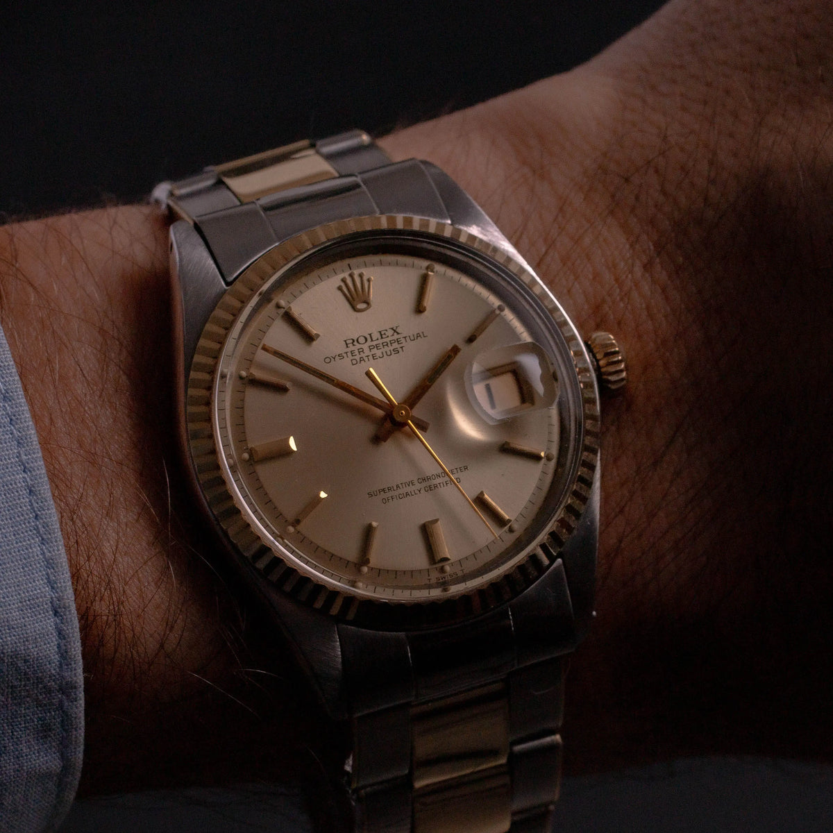 Rolex Datejust 1601 Or et Acier - Bracelet à rivets