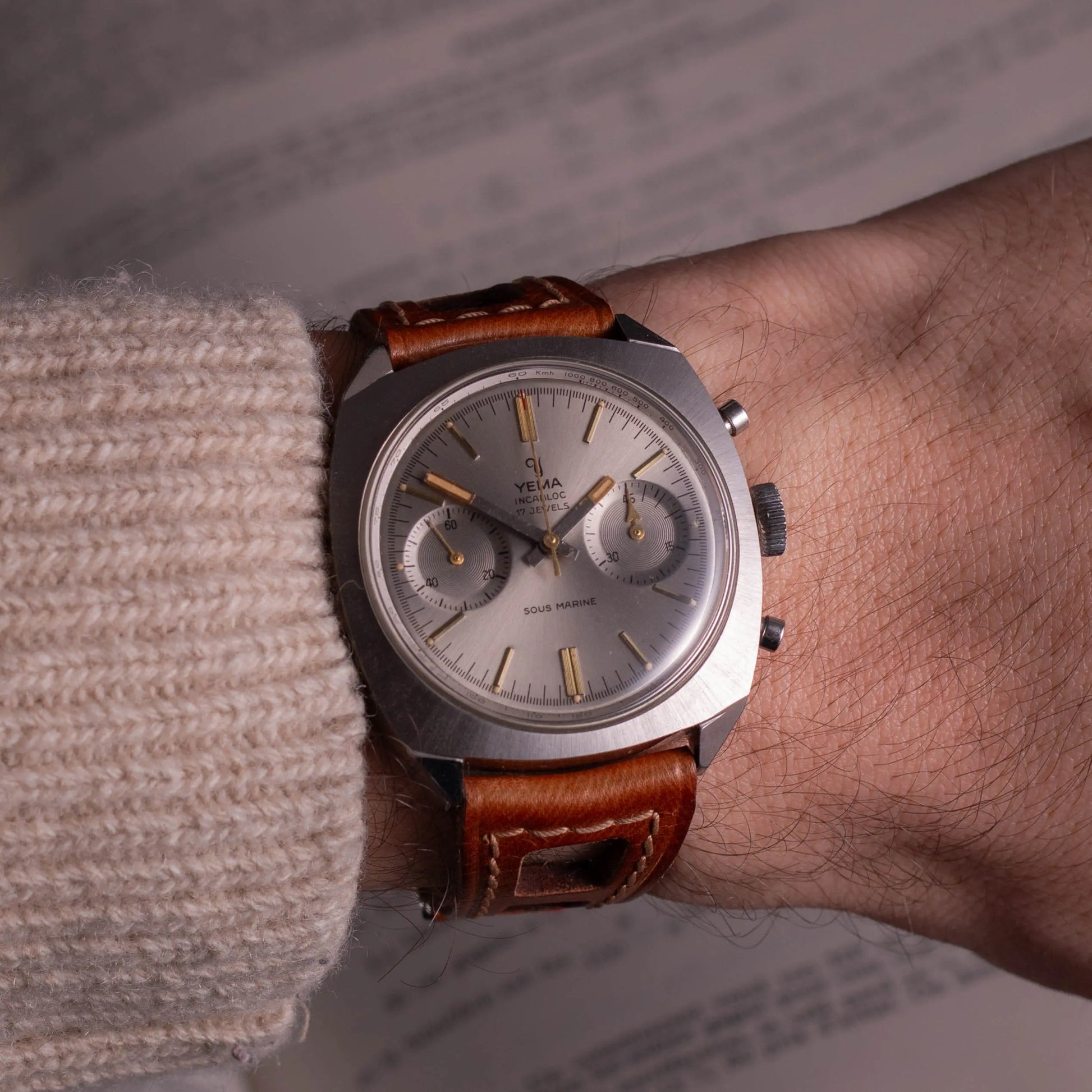 YEMA Chronographe Sous-Marine 9113 - Valjoux 7730 - NOS YEMA